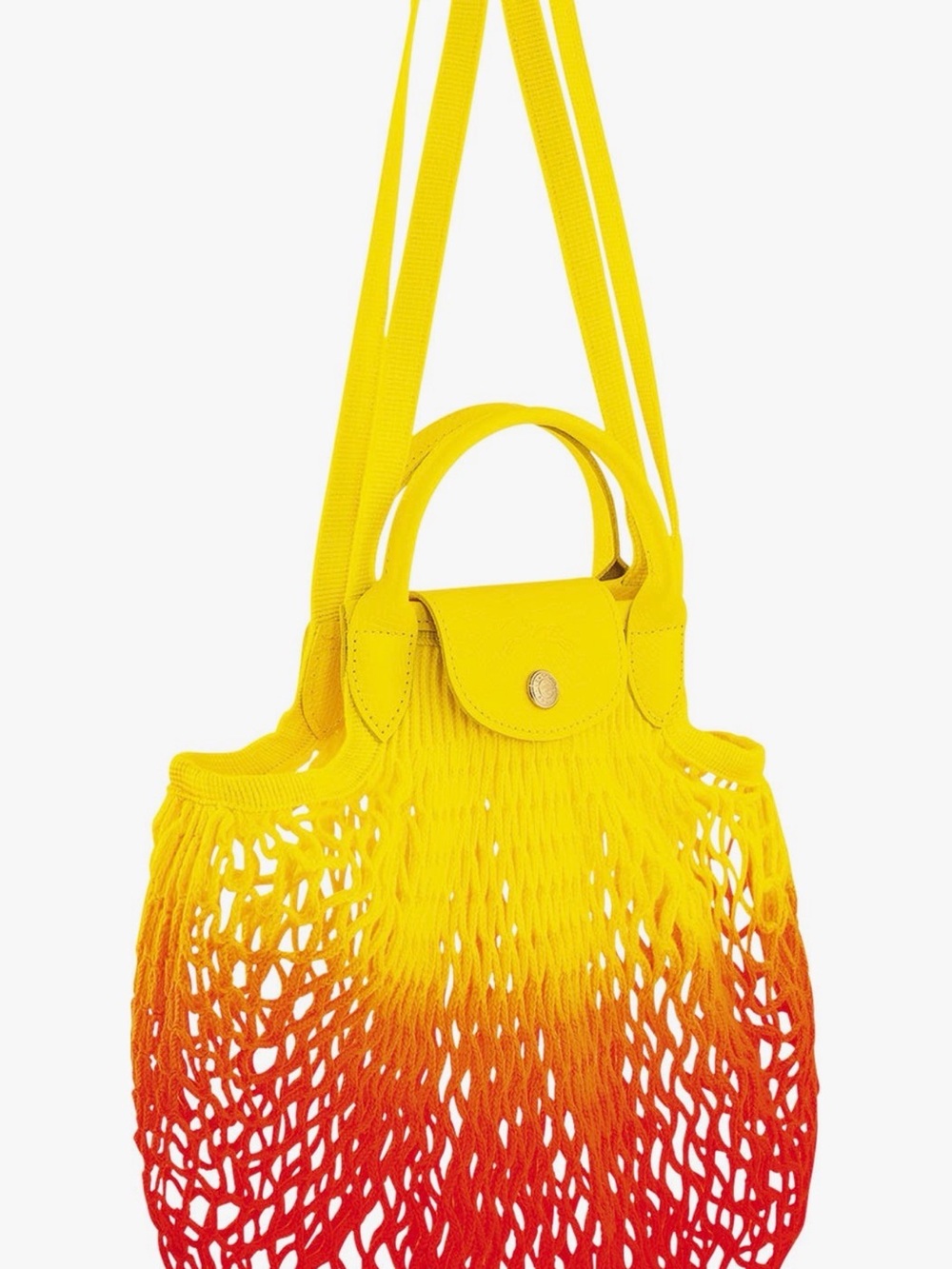 Longchamp Yellow to Orange Ombre Mesh Tote - Picture 3 of 3